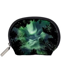 Northern Lights In The Forest Accessory Pouches (small)  by Ucco