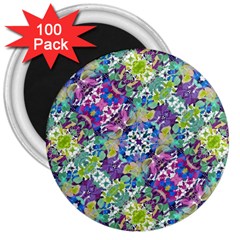 Colorful Modern Floral Print 3  Magnets (100 Pack) by dflcprints