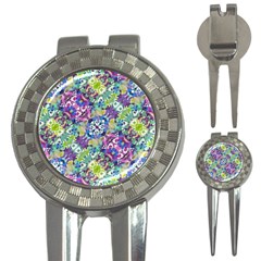 Colorful Modern Floral Print 3-in-1 Golf Divots by dflcprints