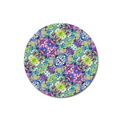 Colorful Modern Floral Print Magnet 3  (round) by dflcprints