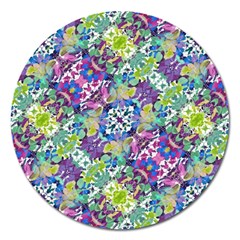 Colorful Modern Floral Print Magnet 5  (round) by dflcprints