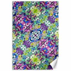 Colorful Modern Floral Print Canvas 24  X 36  by dflcprints