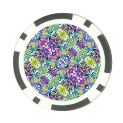 Colorful Modern Floral Print Poker Chip Card Guard (10 Pack) by dflcprints