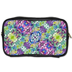 Colorful Modern Floral Print Toiletries Bags by dflcprints