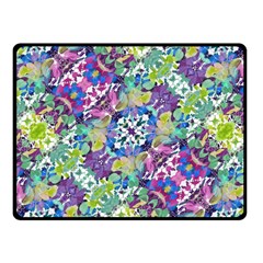 Colorful Modern Floral Print Fleece Blanket (small) by dflcprints