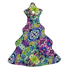 Colorful Modern Floral Print Ornament (christmas Tree)  by dflcprints