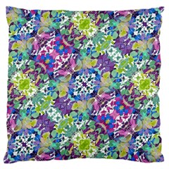 Colorful Modern Floral Print Large Cushion Case (two Sides) by dflcprints