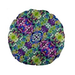 Colorful Modern Floral Print Standard 15  Premium Round Cushions by dflcprints