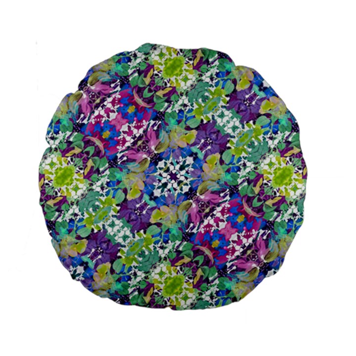 Colorful Modern Floral Print Standard 15  Premium Round Cushions