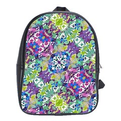 Colorful Modern Floral Print School Bag (xl) by dflcprints