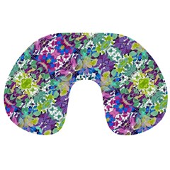 Colorful Modern Floral Print Travel Neck Pillows by dflcprints