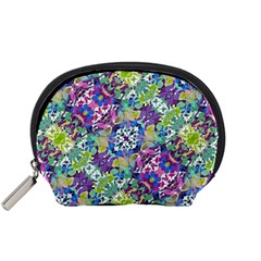 Colorful Modern Floral Print Accessory Pouches (small)  by dflcprints