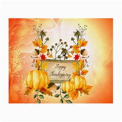 Happy Thanksgiving With Pumpkin Small Glasses Cloth by FantasyWorld7