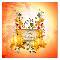 Happy Thanksgiving With Pumpkin Large Satin Scarf (square) by FantasyWorld7