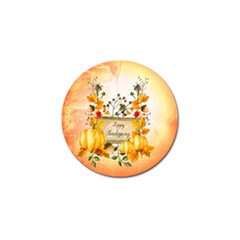 Happy Thanksgiving With Pumpkin Golf Ball Marker by FantasyWorld7