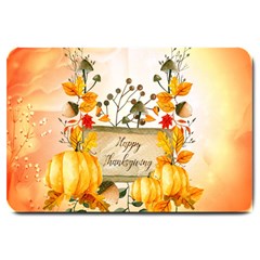 Happy Thanksgiving With Pumpkin Large Doormat  by FantasyWorld7