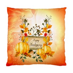 Happy Thanksgiving With Pumpkin Standard Cushion Case (one Side) by FantasyWorld7