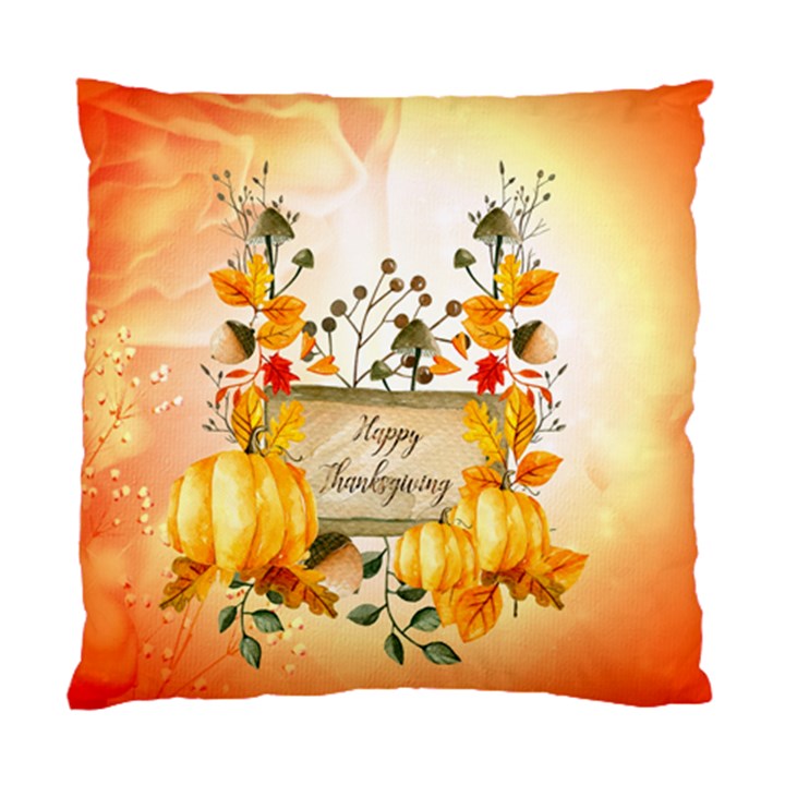 Happy Thanksgiving With Pumpkin Standard Cushion Case (One Side)