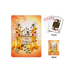 Happy Thanksgiving With Pumpkin Playing Cards (mini)  by FantasyWorld7