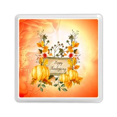 Happy Thanksgiving With Pumpkin Memory Card Reader (square)  by FantasyWorld7