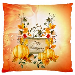 Happy Thanksgiving With Pumpkin Standard Flano Cushion Case (one Side) by FantasyWorld7