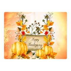 Happy Thanksgiving With Pumpkin Double Sided Flano Blanket (mini)  by FantasyWorld7