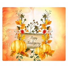 Happy Thanksgiving With Pumpkin Double Sided Flano Blanket (small)  by FantasyWorld7