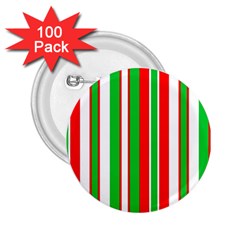 Christmas Holiday Stripes Red 2 25  Buttons (100 Pack)  by Celenk