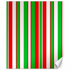 Christmas Holiday Stripes Red Canvas 8  X 10  by Celenk