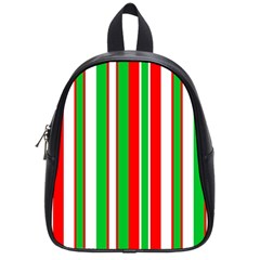 Christmas Holiday Stripes Red School Bag (small) by Celenk