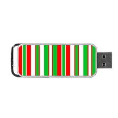 Christmas Holiday Stripes Red Portable Usb Flash (two Sides) by Celenk