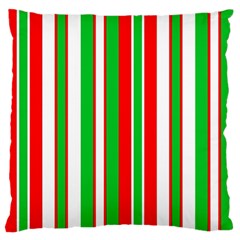 Christmas Holiday Stripes Red Large Flano Cushion Case (two Sides) by Celenk