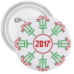 Snowflake Graphics Date Year 3  Buttons by Celenk