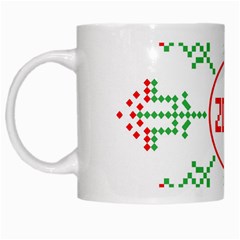 Snowflake Graphics Date Year White Mugs