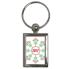 Snowflake Graphics Date Year Key Chains (rectangle)  by Celenk