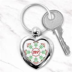 Snowflake Graphics Date Year Key Chains (heart)  by Celenk