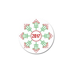 Snowflake Graphics Date Year Golf Ball Marker by Celenk