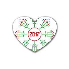 Snowflake Graphics Date Year Heart Coaster (4 Pack)  by Celenk