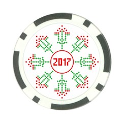 Snowflake Graphics Date Year Poker Chip Card Guard by Celenk