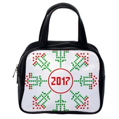 Snowflake Graphics Date Year Classic Handbags (one Side) by Celenk