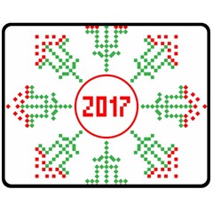 Snowflake Graphics Date Year Fleece Blanket (medium)  by Celenk