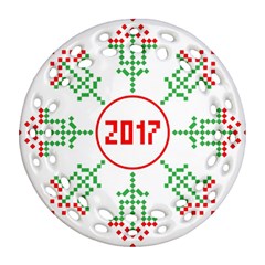 Snowflake Graphics Date Year Ornament (round Filigree) by Celenk