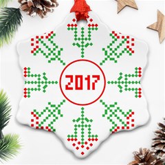 Snowflake Graphics Date Year Snowflake Ornament (two Sides) by Celenk