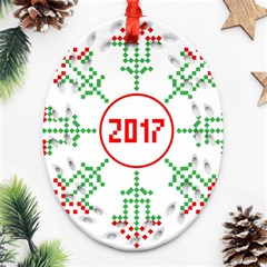 Snowflake Graphics Date Year Ornament (oval Filigree) by Celenk