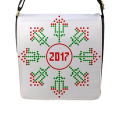 Snowflake Graphics Date Year Flap Messenger Bag (l)  by Celenk