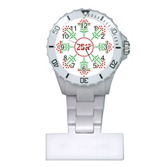 Snowflake Graphics Date Year Plastic Nurses Watch by Celenk