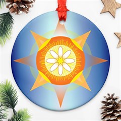 Star Pattern Background Ornament (round) by Celenk