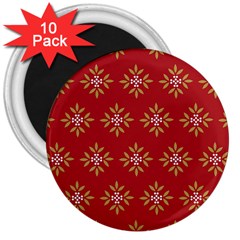 Pattern Background Holiday 3  Magnets (10 Pack)  by Celenk