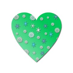 Snowflakes Winter Christmas Overlay Heart Magnet by Celenk