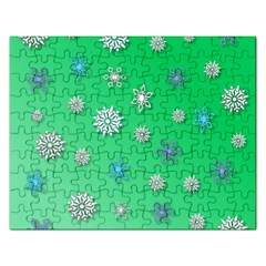 Snowflakes Winter Christmas Overlay Rectangular Jigsaw Puzzl by Celenk